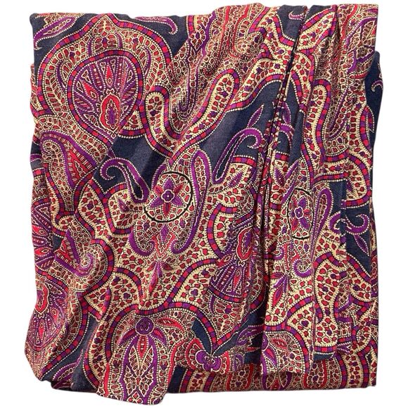 LUISA SPAGNOLI Wool Shift Dress Size 48 US 14 Long Sleeve Paisley Jewel Tones - Picture 16 of 16